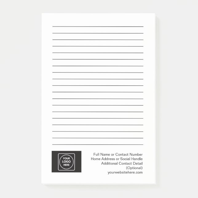 Basic Company Logo Branding Co Note Card Post-it Klebezettel (Vorderseite)