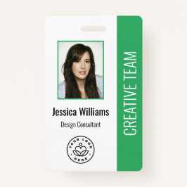 Basic Company Logo Photo Green Employee ID Ausweis