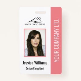 Basic Company Logo Photo Pink Employee Security Ausweis