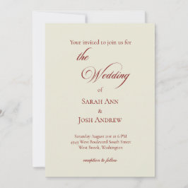 Basic & Elegant wedding Invitation beige Einladung