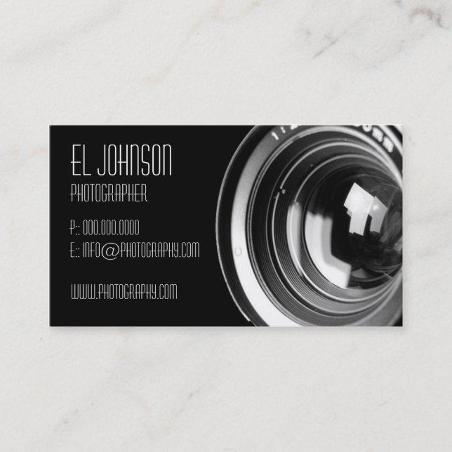 Basic Fotografy Business Card (Noir) Visitenkarte (Vorderseite)