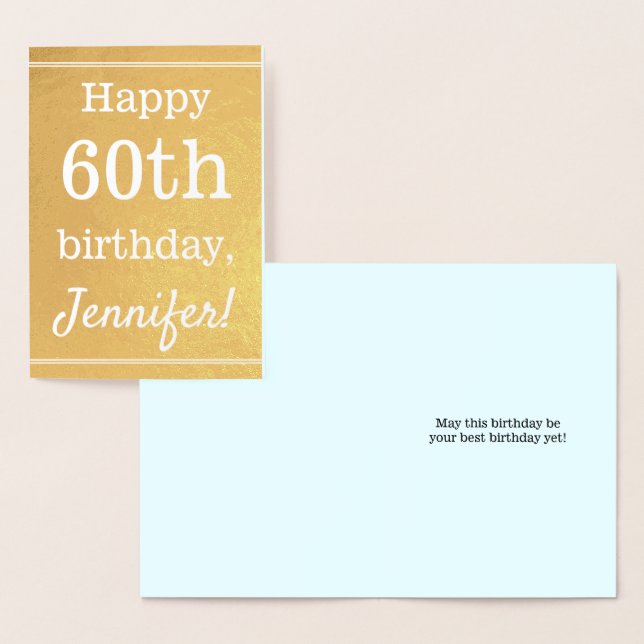 Basic Gold Foil 60. Geburtstag Grußkarte Folienkarte (Anzeige)