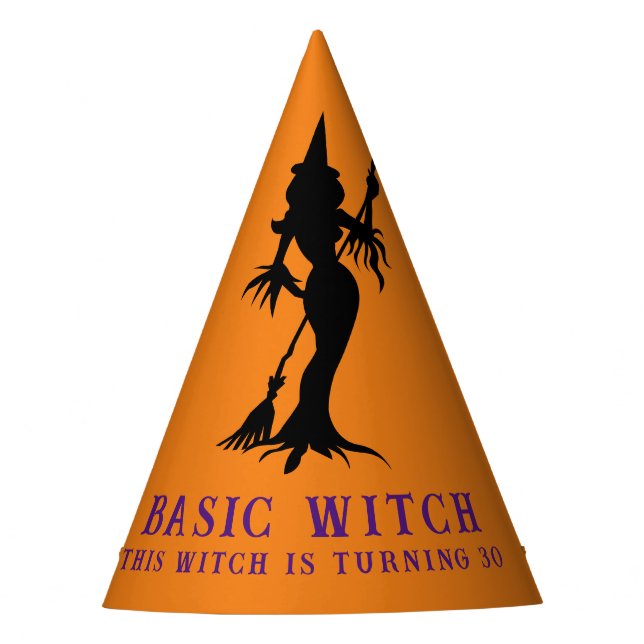 Basic Hexe Modern Women Orange Halloween Partyhütchen (Vorderseite)