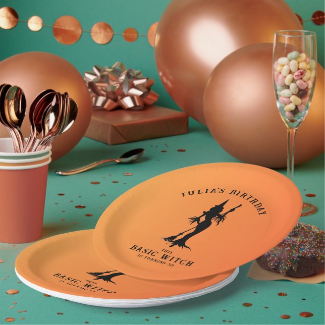 Basic Hexe Moderne Frauen Halloween Pappteller (Multi)