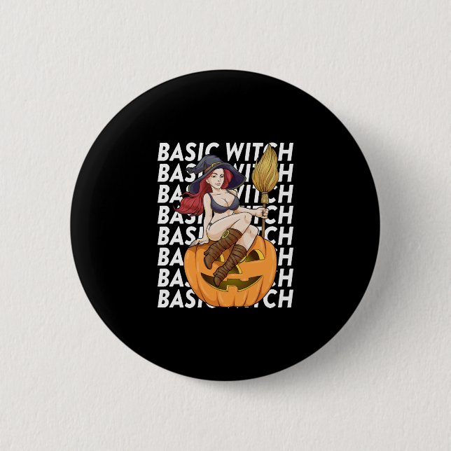 Basic Hexenkostüm Funny Sarcastic Button (Vorderseite)