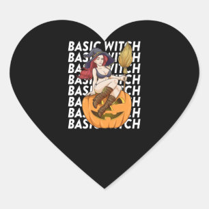 Basic Hexenkostüm Funny Sarcastic Herz-Aufkleber