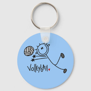 Basic Male Stick Figure Volleyball Schlüsselanhänger