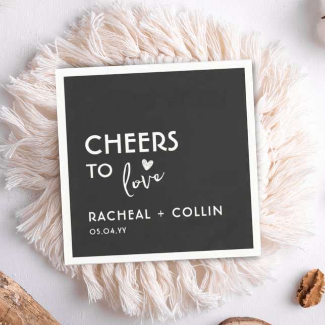 Basic Minimalistisch Simple Modern Chears Heart Na Serviette (Von Creator hochgeladen)