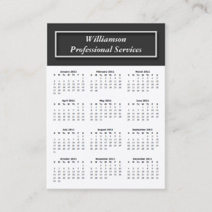 Basic mit Dunkelgrau 2011 CALENDAR Business Cards Visitenkarte