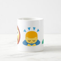 Basic Mug Emoji: No Fear, Bow Down, Pray