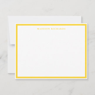 Basic Mustard Yellow Border Personalized  Mitteilungskarte