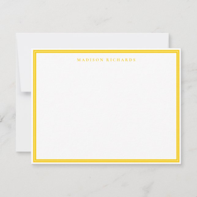 Basic Mustard Yellow Border Personalized  Mitteilungskarte (Vorderseite)