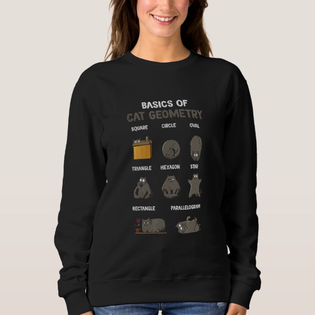 Basic Of Cat Geometry Cute Cat  Cat Owner Math Sch Sweatshirt (Vorderseite)