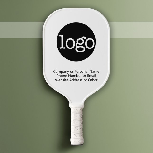 Basic Office Business Logo & Text CAN EDIT Farben Pickleball Schläger (Custom Logo Pickleball Paddle)