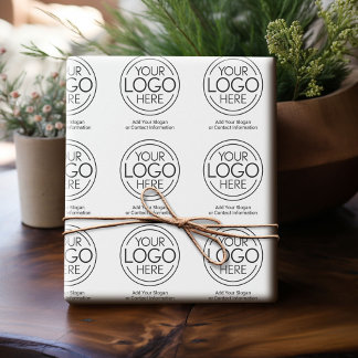 Basic Office-Firmenlogo mit Kontaktinformationen Geschenkpapier