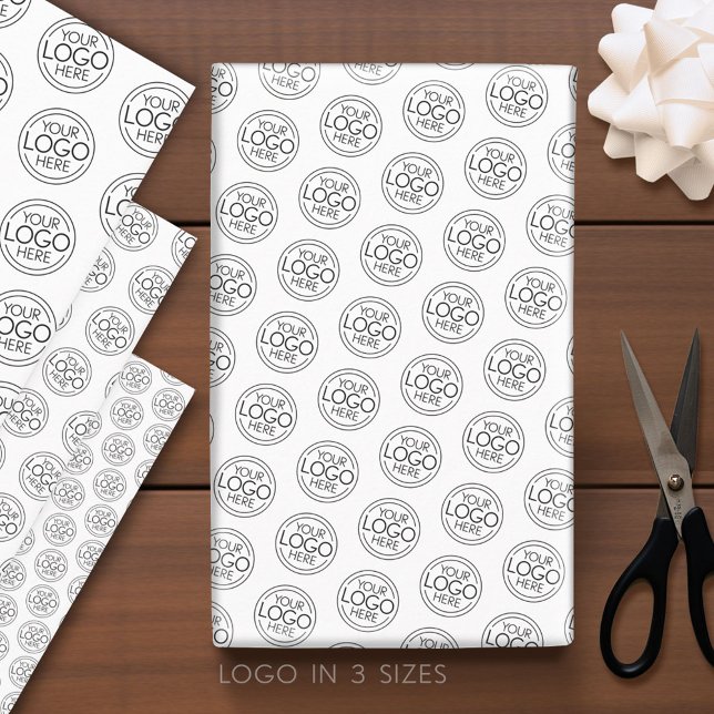 Basic Office-Firmenlogo mit Kontaktinformationen Geschenkpapier Set (Custom Logo Wrapping Paper)