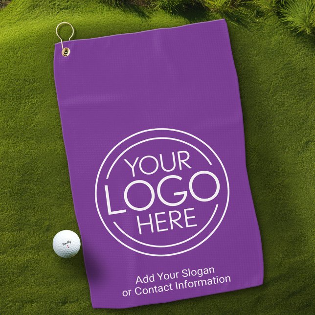 Basic Office-Firmenlogo mit Kontaktinformationen Golfhandtuch (Custom Golf Towel with Professional and Small Business Logo)