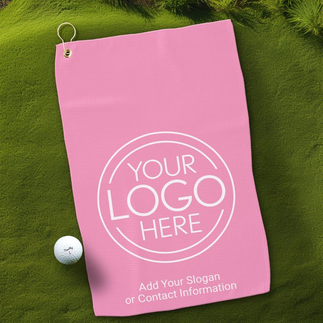 Basic Office-Firmenlogo mit Kontaktinformationen Golfhandtuch (Custom Golf Towel with Professional and Small Business Logo)