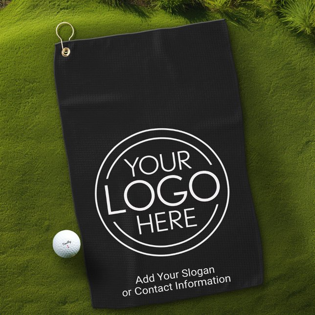 Basic Office-Firmenlogo mit Kontaktinformationen Golfhandtuch (Custom Golf Towel with Professional and Small Business Logo)