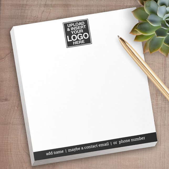 Basic Office mit Firmenlogo und Kontaktinformation Notizblock (Personalized Notepad with Your Logo - add contact info for a great promotional product)