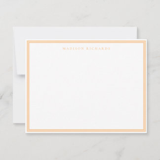 Basic Peach Border Personalized  Note Card Mitteilungskarte