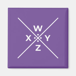 Basic Pigpen Cipher Key WXYZ (4 von 4) auf dunkel Magnet