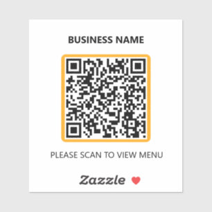Basic Restaurant QR Code Scan für Menüaufkleber Aufkleber