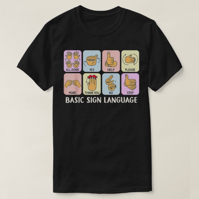 Basic Sign Language Speech Therapeut SLP Pathologi T-Shirt (Design vorne)