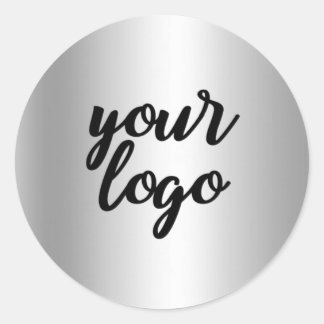 Basic Silver Metallic Shine Silver Runder Aufkleber