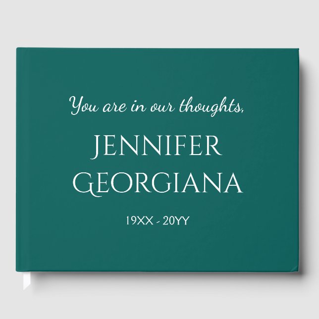 Basic, Simple Memorial Gästebuch (Vorderseite)