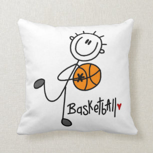 Basic Strichmännchen Basketball T - Shirt und Ges Kissen