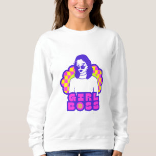 Basic Sweatshirt Girl Boss in Weiß
