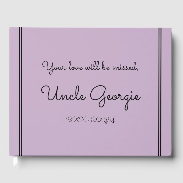 Basic und Minimal Funeral/Memorial Gästebuch (Vorderseite)