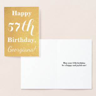 Basics Goldfolie "HAPPY 57th BIRTHDAY"; Benutzerde Folienkarte