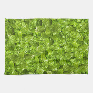 Basil-Blätter-Muster Geschirrtuch