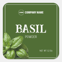 Basil-Etikett für kundenspezifisches Gewürz