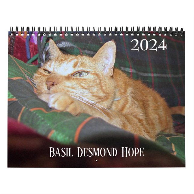 Basil Ginger Chat Calendrier personnalisé 2024 (Protection)