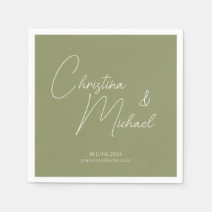 Basil ・ Handgeschriebenes Skript Serviette