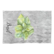 Basil Herb Watercolor Illustration