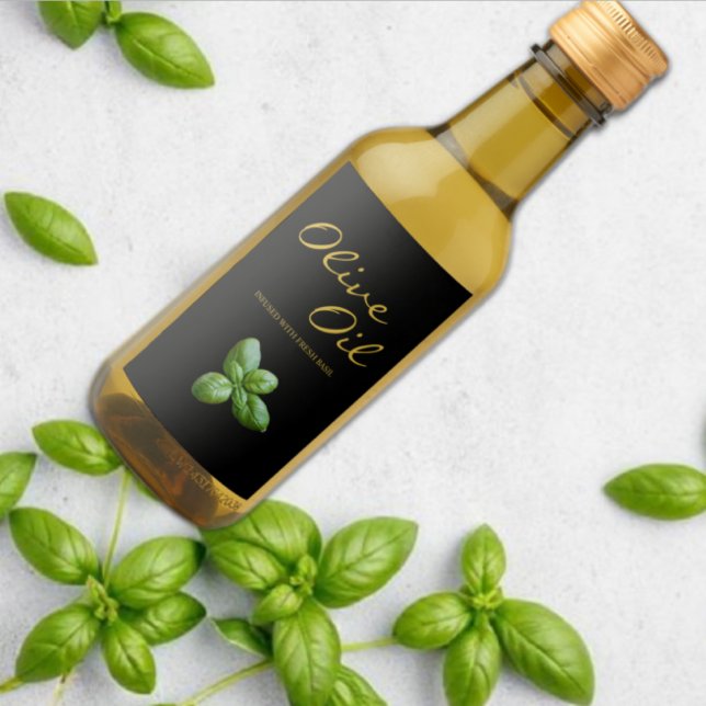 Basil Huile d'olive Favoriser le Étiquette d'infus (Créateur téléchargé)