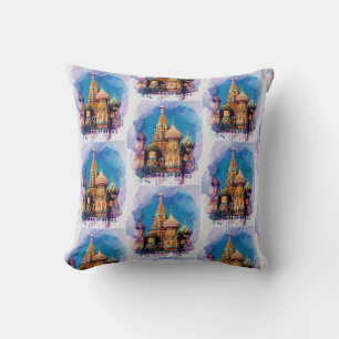 Basil-Kathedrale Moskau Leinwand Keule Kissen