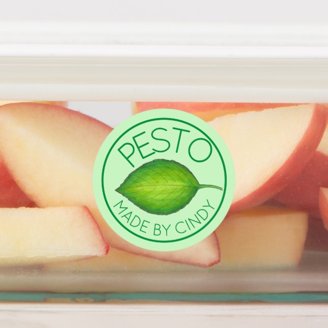 Basil Leaf hausgemachte Lebensmittel Pesto Von der Etiketten (Befestigt)