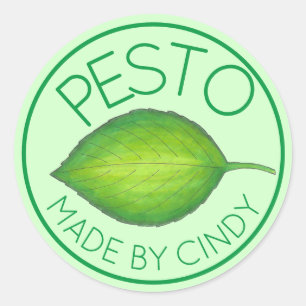 Basil Leaf hausgemachte Lebensmittel Pesto Von der Runder Aufkleber