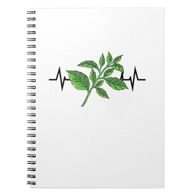 Basil Pflanze Heartbeat Notizblock (Vorderseite)