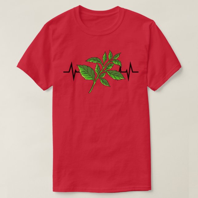 Basil Pflanze Heartbeat T-Shirt (Design vorne)
