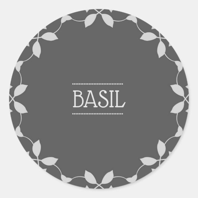 Basil Spice Jar Sticker Labels (Vorderseite)