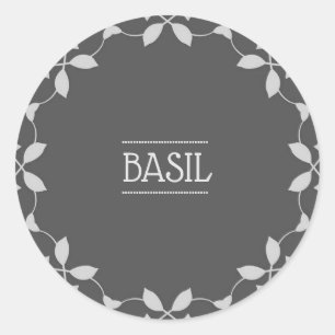 Basil Spice Jar Sticker Labels