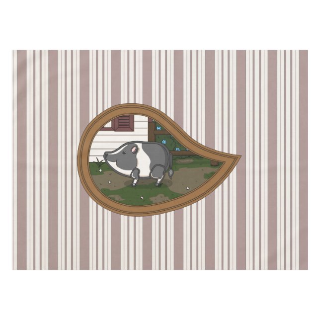 Basil the Pig tablecloth Tischdecke (Vorderseite (Horizontal))