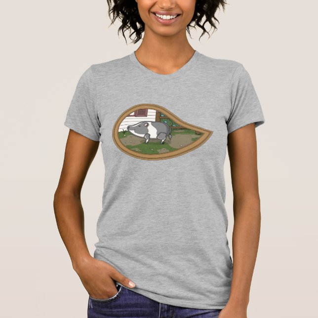 Basil the Pig Women's Dark Shirt (Vorderseite)