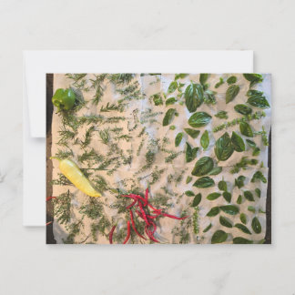 Basil und Paprikaschoten Postkarte